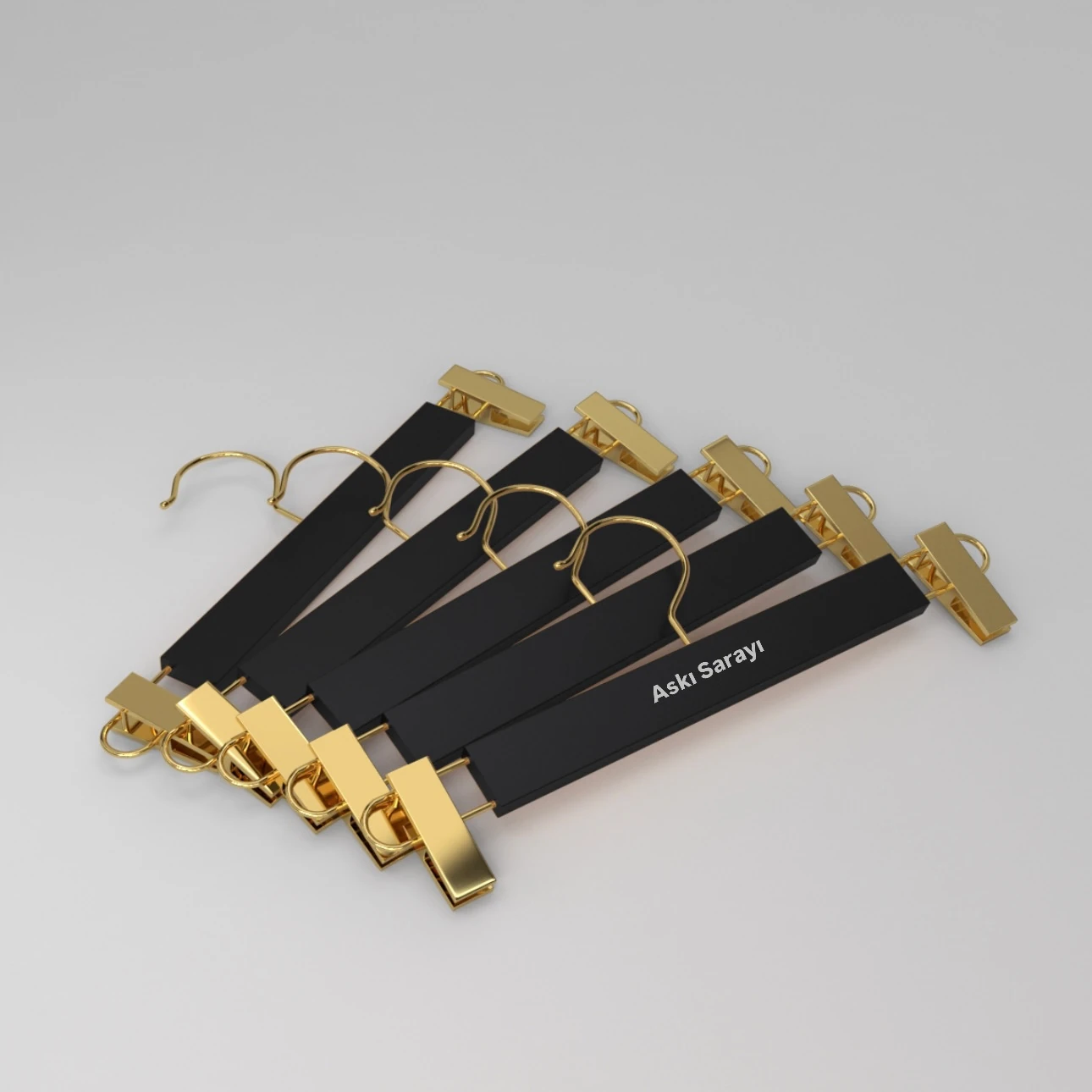 Siyah Ahşap Pantolon Ve Etek Askısı Standart Kanca