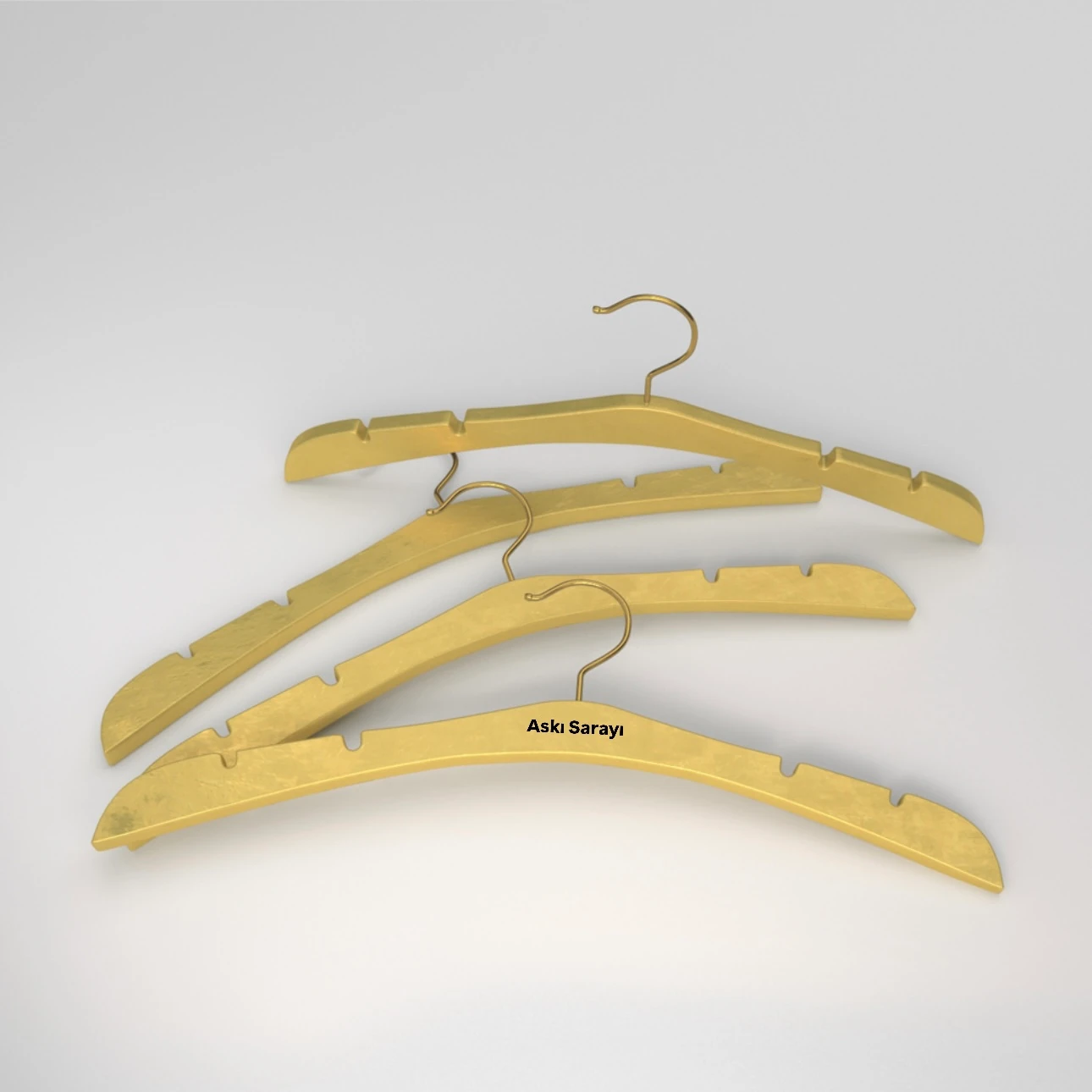 Gold Ahşap Gelinlik Ve Abiye Askısı Standart Kalın Kanca 