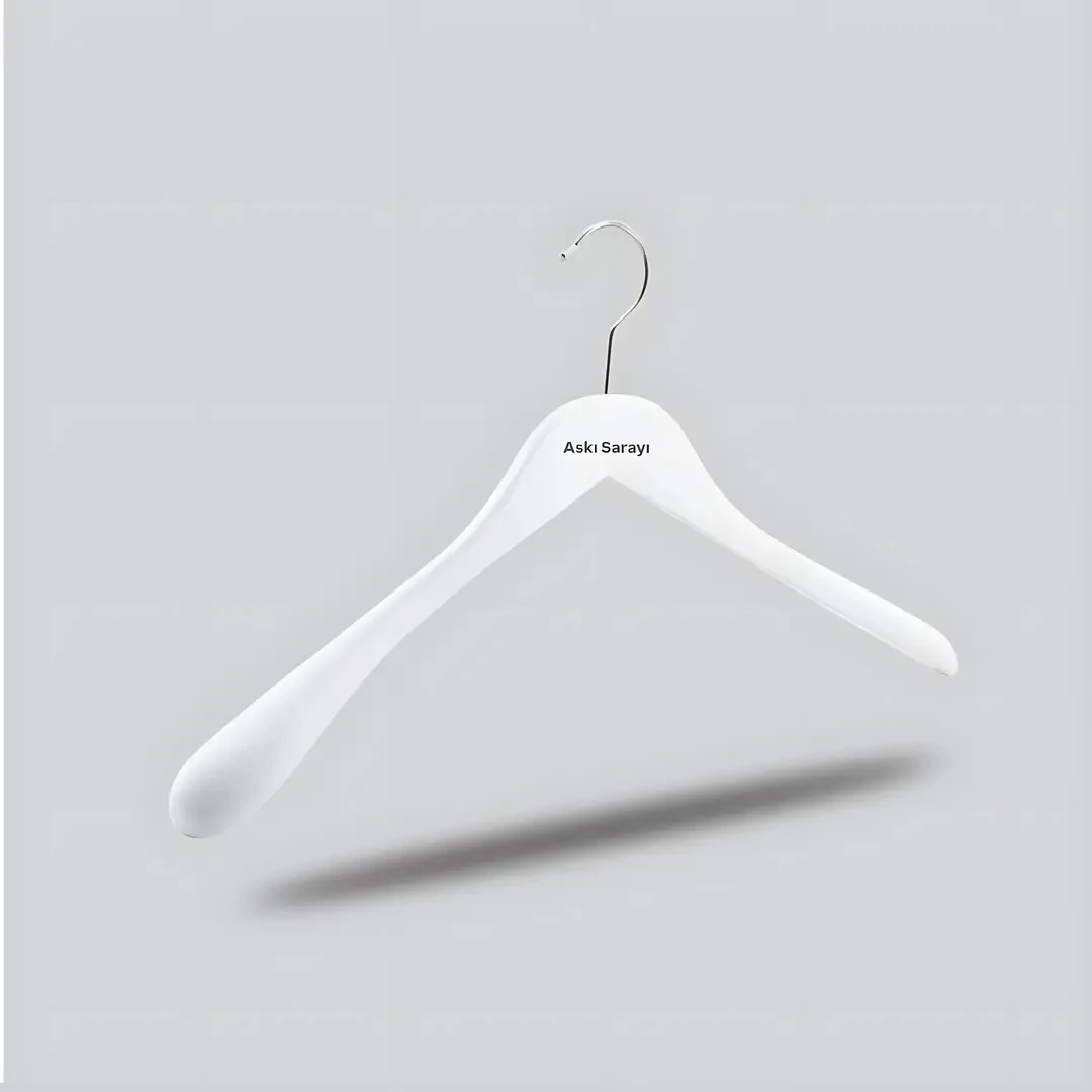 Premium Özel Seri Omuz Formlu Ahşap Ceket Ve Palto Askısı Barsız 
