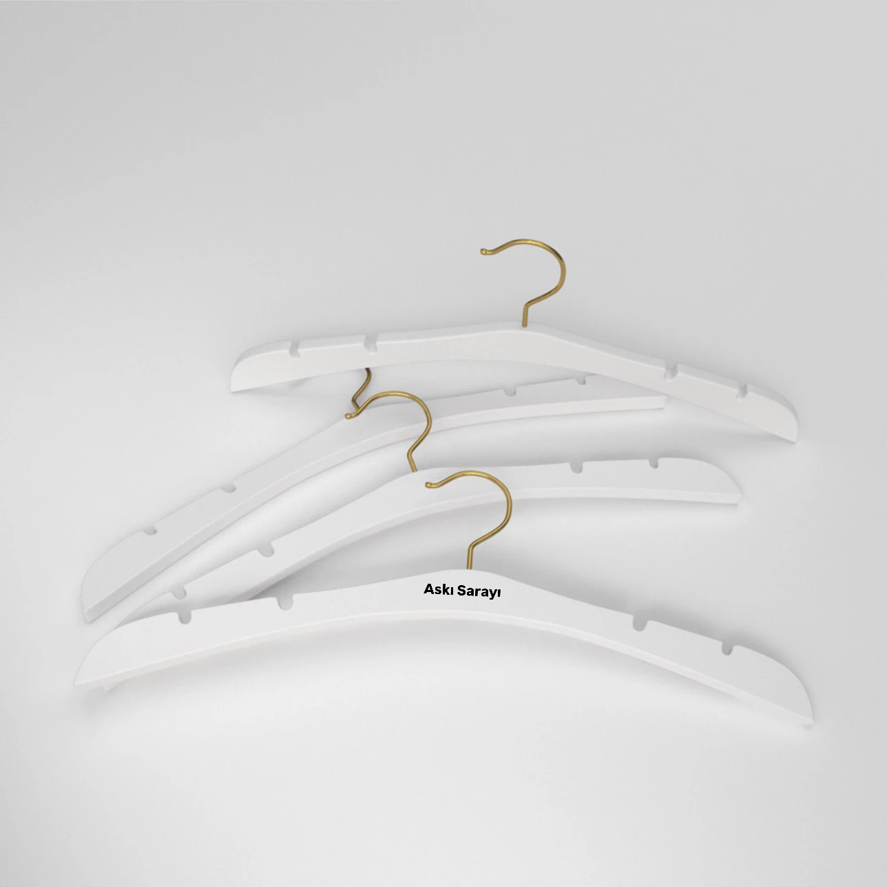 Beyaz Ahşap Gelinlik Ve Abiye Askısı Standart Kalın Kanca 
