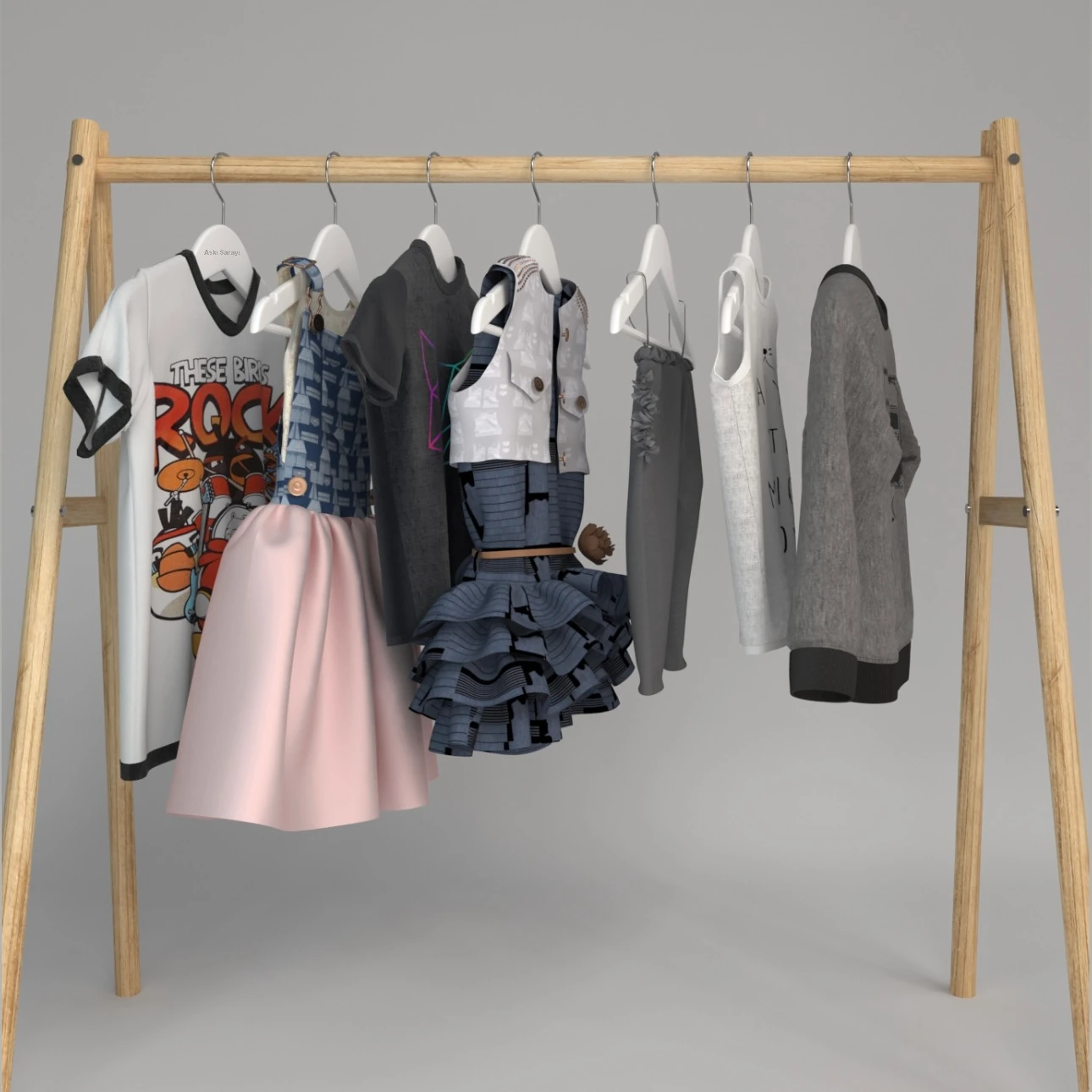 Beyaz Ahşap Çocuk Ve Bebek Askısı Standart Kanca 