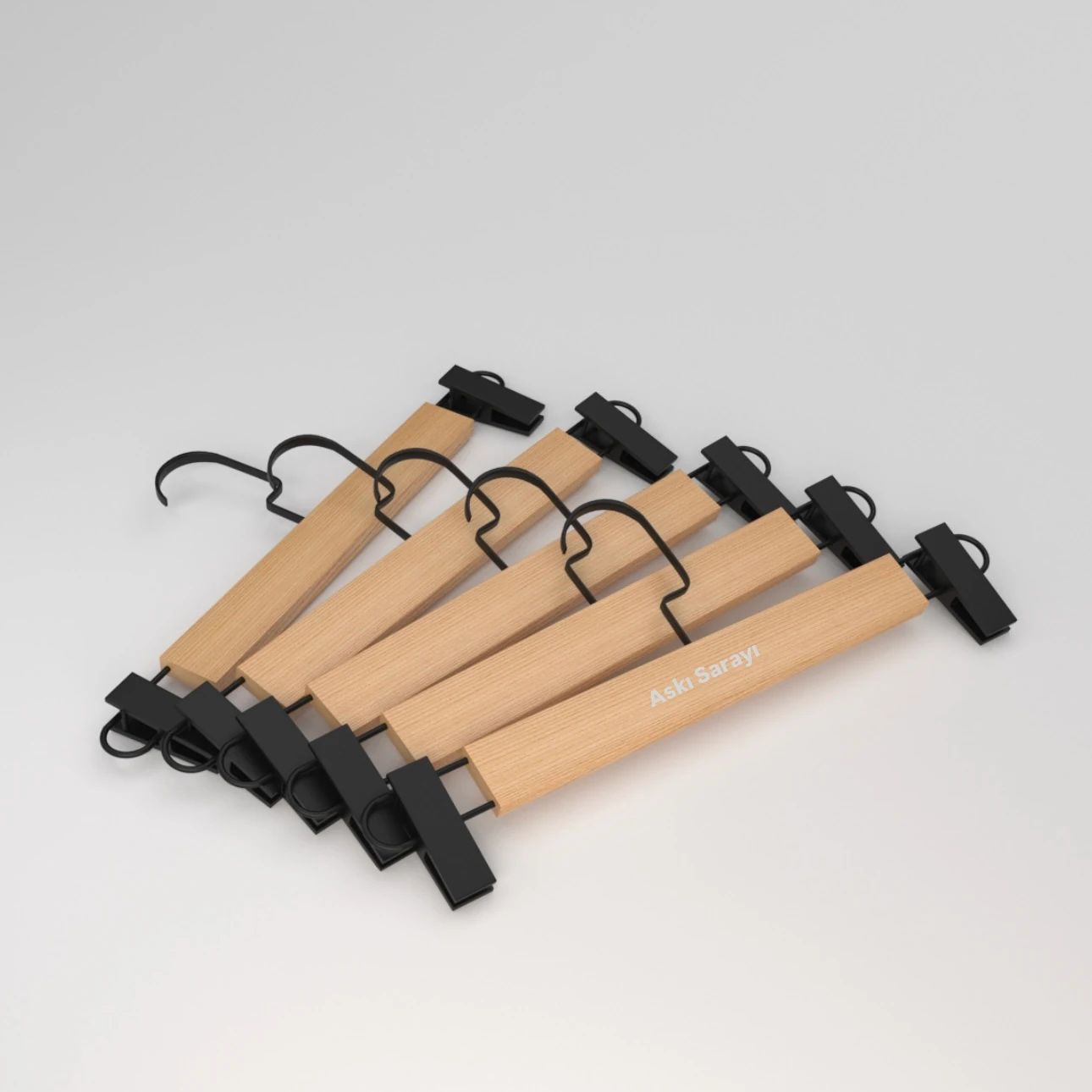 Naturel Ahşap Pantolon Ve Etek Askısı Premium Özel Amerikan Kanca