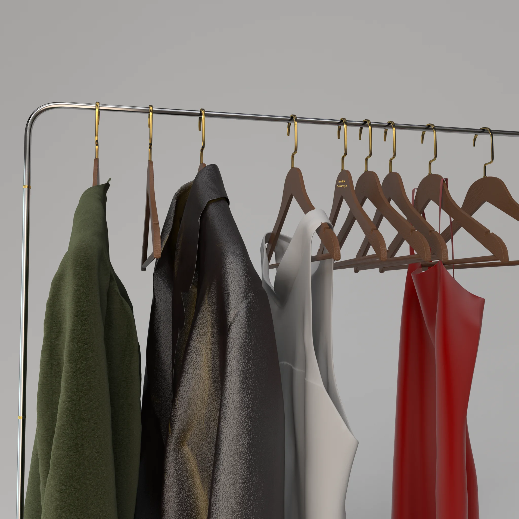 Kahverengi  Ahşap Görünümlü Plastik Elbise Askısı Premium Özel Amerikan Kanca