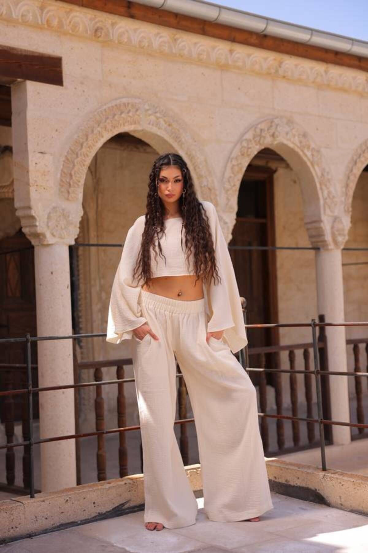 LYDIA PANTS SET – MUSLIN OVERSIZE CROP AND PANTS SET