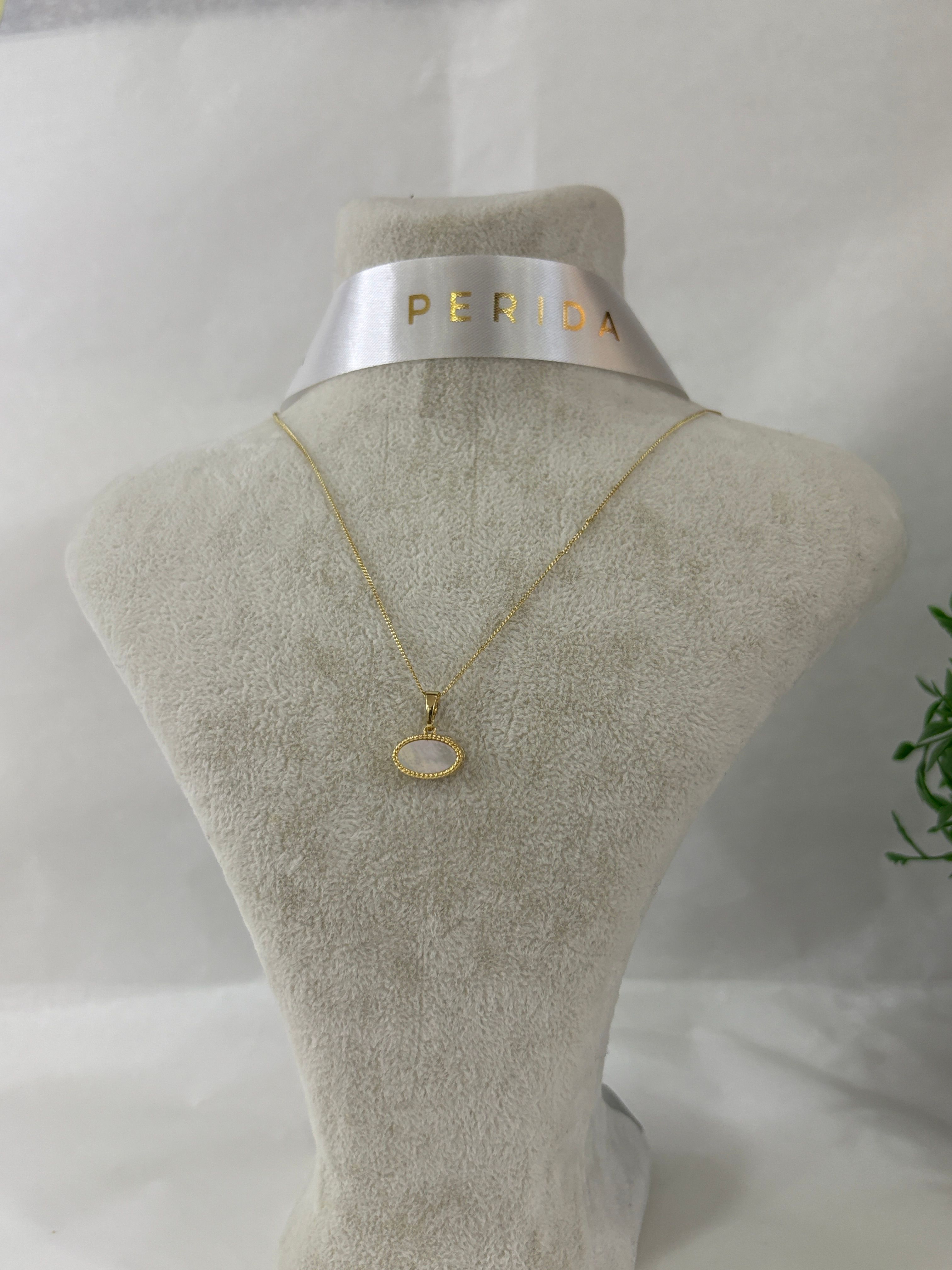 PERİDA LUNA ~ OVAL TAŞLI İNCE ZİNCİR KOLYE