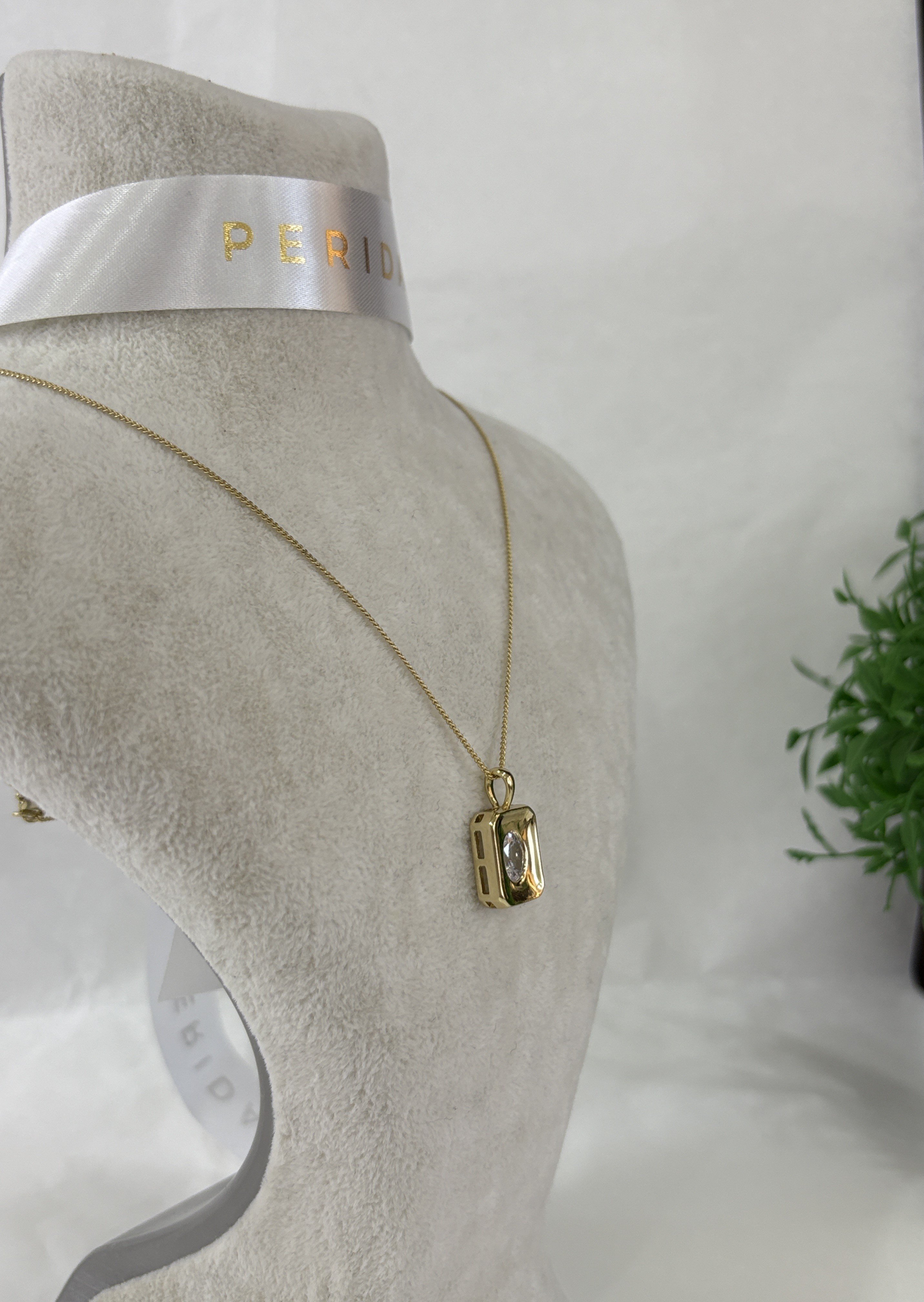  PERİDA LUME ~ TAŞLI GOLD VİNTAGE KOLYE