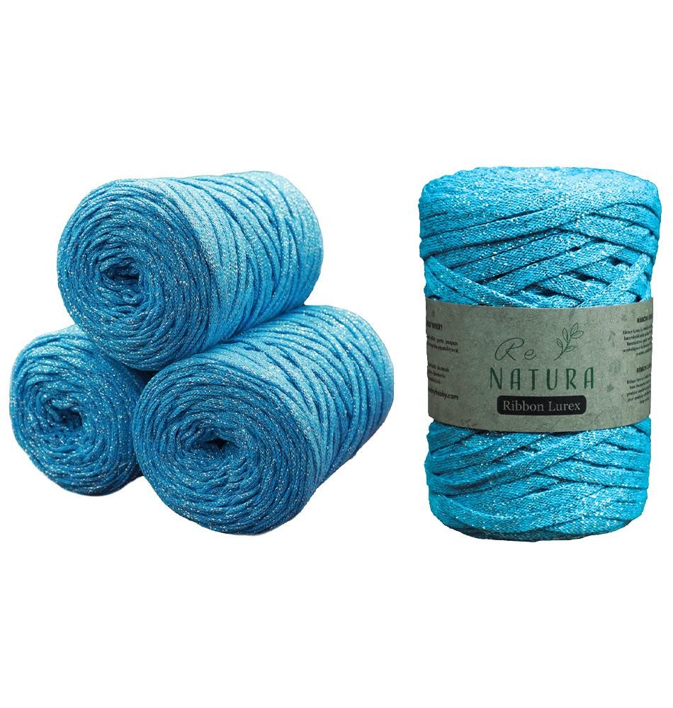 Ribbon Lurex 4'lü Set - TURKUAZ (GÜMÜŞ SİM)