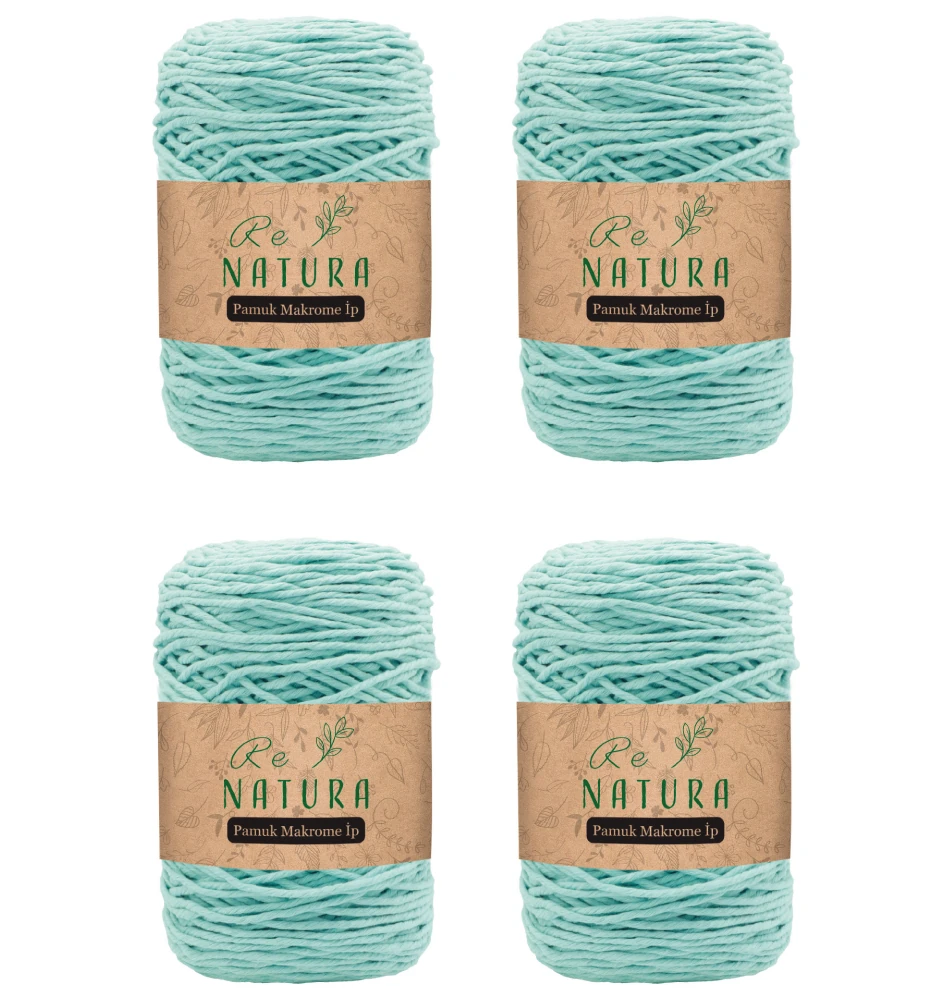 4'lü Taranabilir Makrome İp Seti - MİNT YEŞİLİ