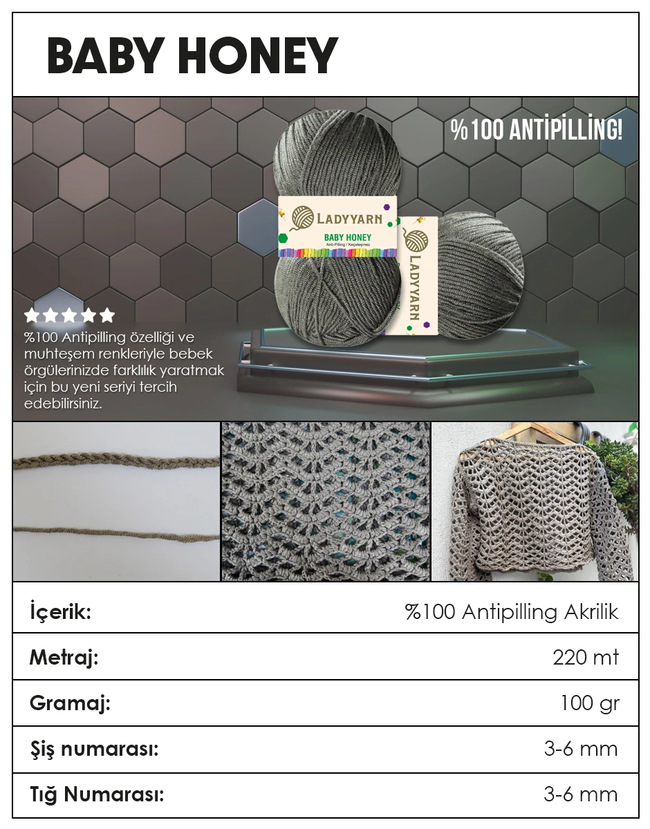 Lady Yarn Baby Honey 