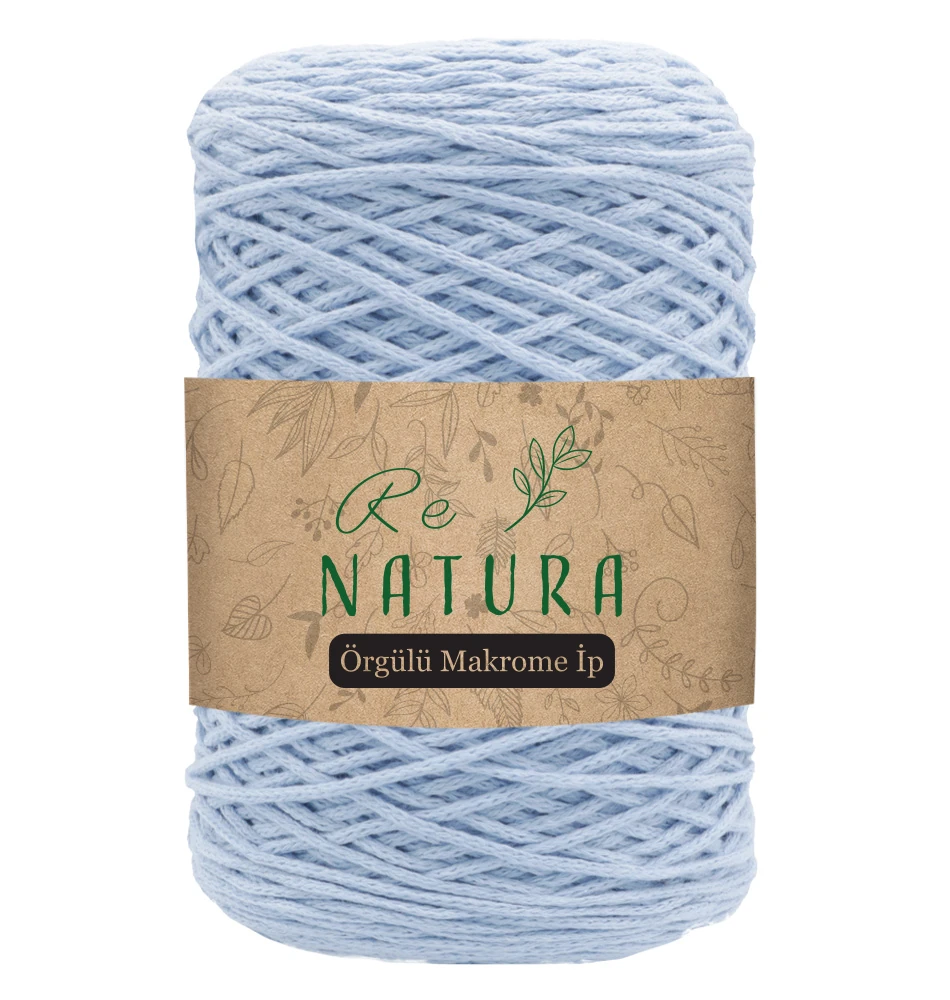 Örgülü Makrome İpi 2mm - BEBE MAVİ