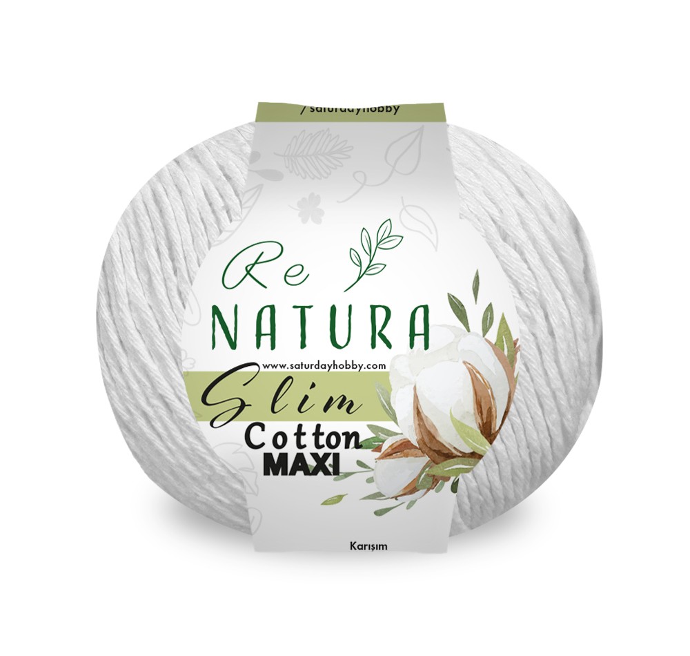 Slim Cotton Maxi 100gr - BEYAZ