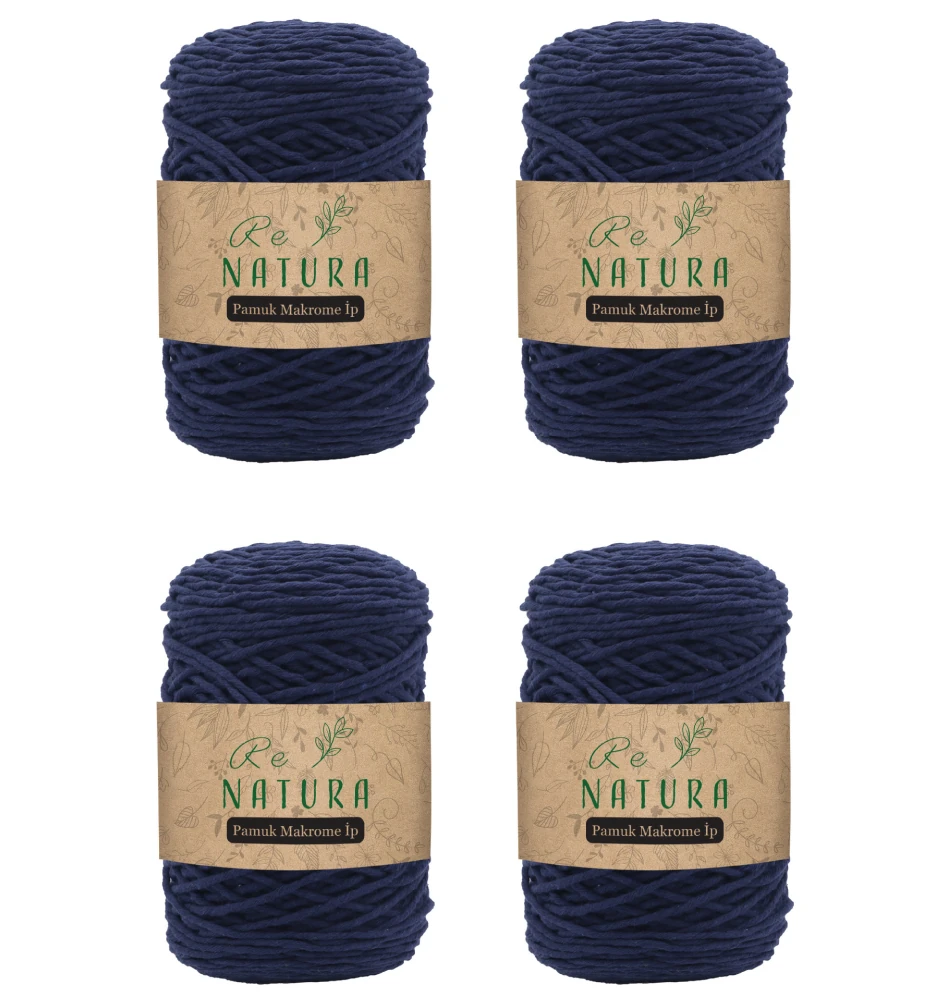 4'lü Taranabilir Makrome İp Seti - LACİVERT