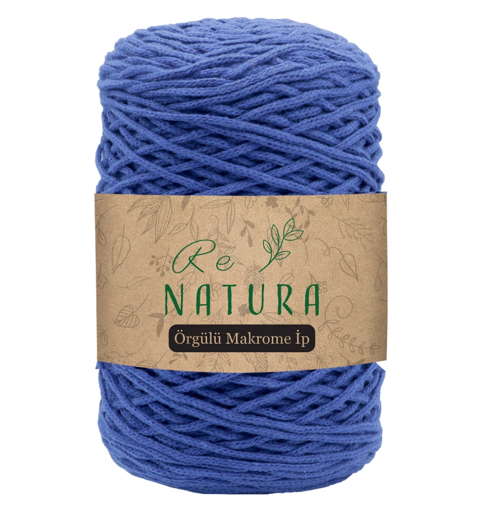 Örgülü Makrome İpi 2mm - SAKS MAVİSİ