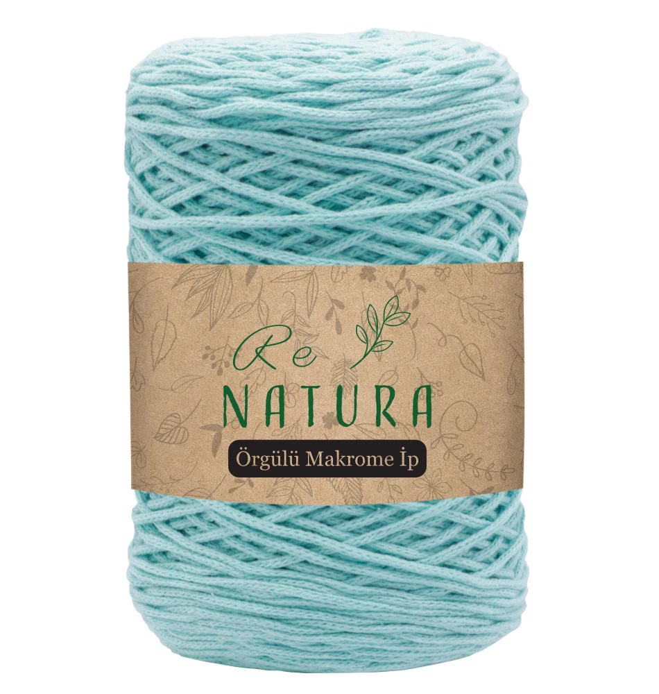 Örgülü Makrome İpi 2mm - MİNT YEŞİLİ