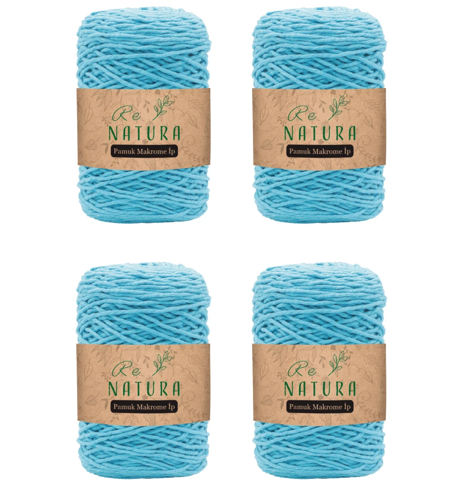 4'lü Taranabilir Makrome İp Seti - TURKUAZ