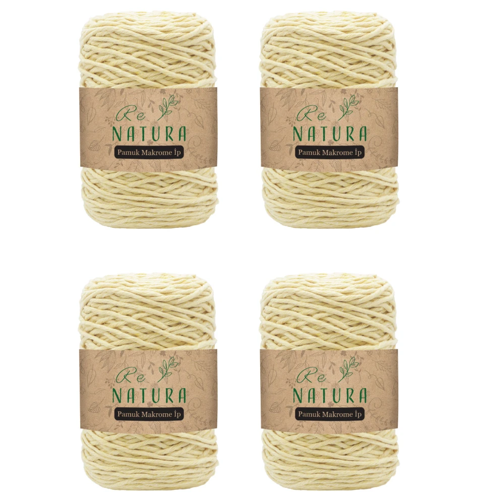 4'lü Taranabilir Makrome İp Seti - SOFT SARI