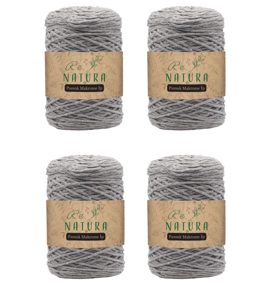 4'lü Taranabilir Makrome İp Seti - KOYU BEJ