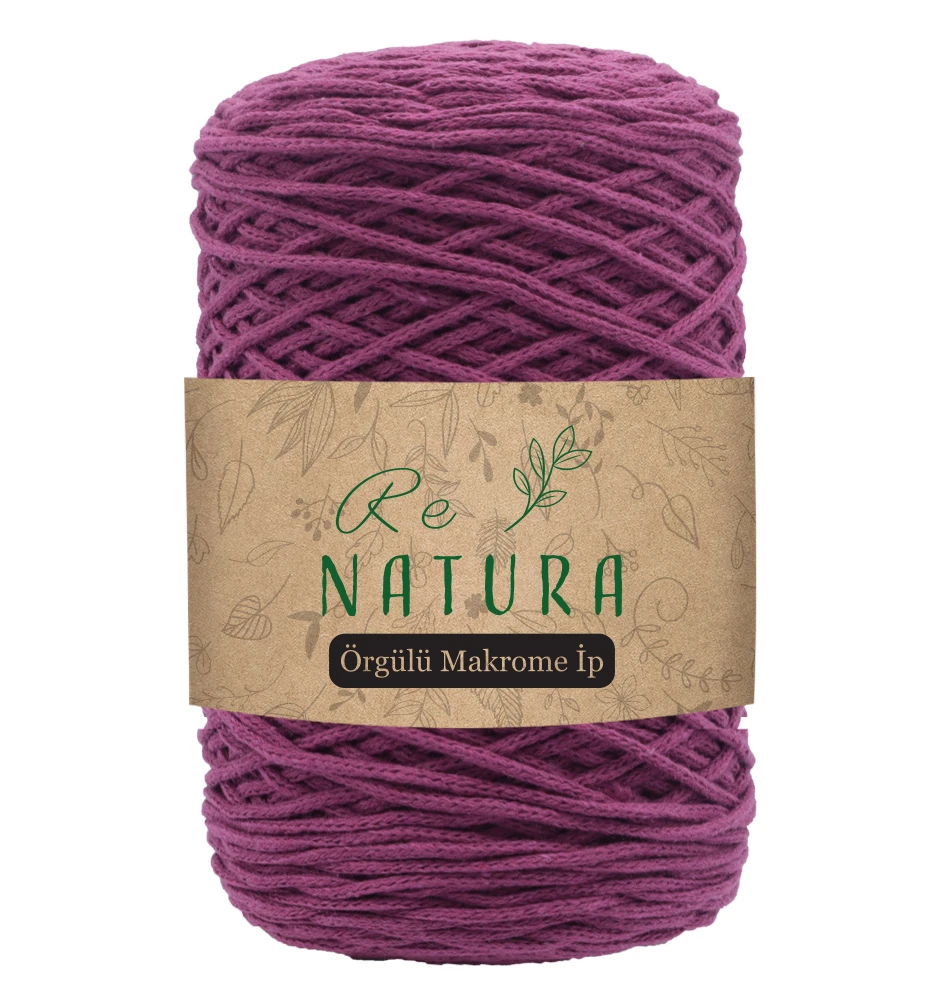 Örgülü Makrome İpi 2mm - MENEKŞE