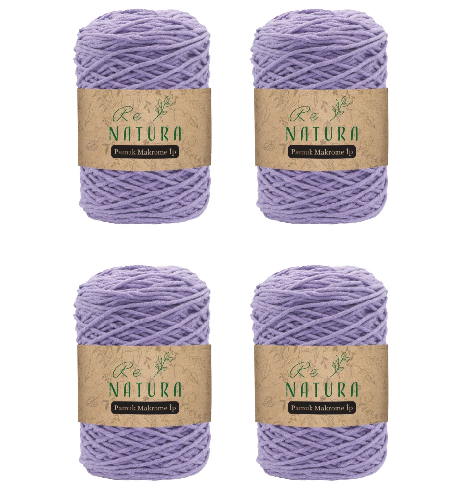 4'lü Taranabilir Makrome İp Seti - LİLA