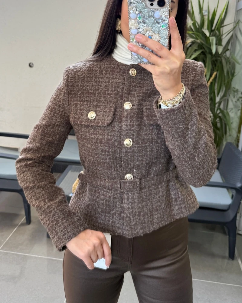 Tüvit Kemerli Ceket 