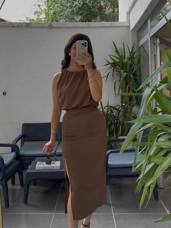 Zra Model Kahverengi Elbise