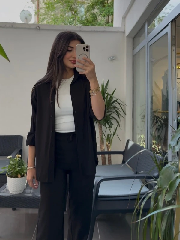 Siyah Modal Basic Gömlek