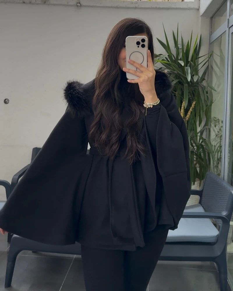 Kürk Kapüşonlu Panço