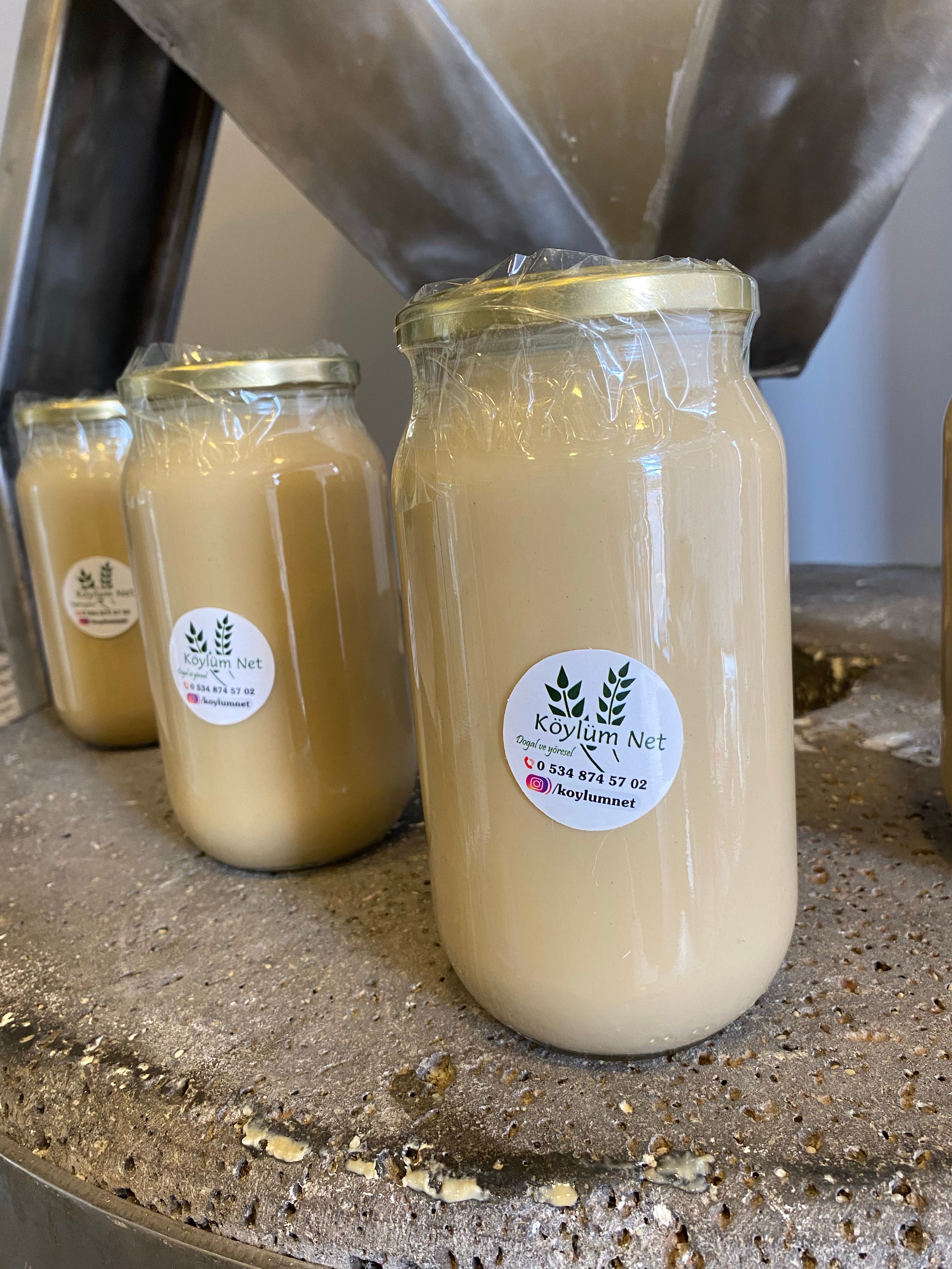 doğal taş değirmen tahini (cam kavanoz ) 