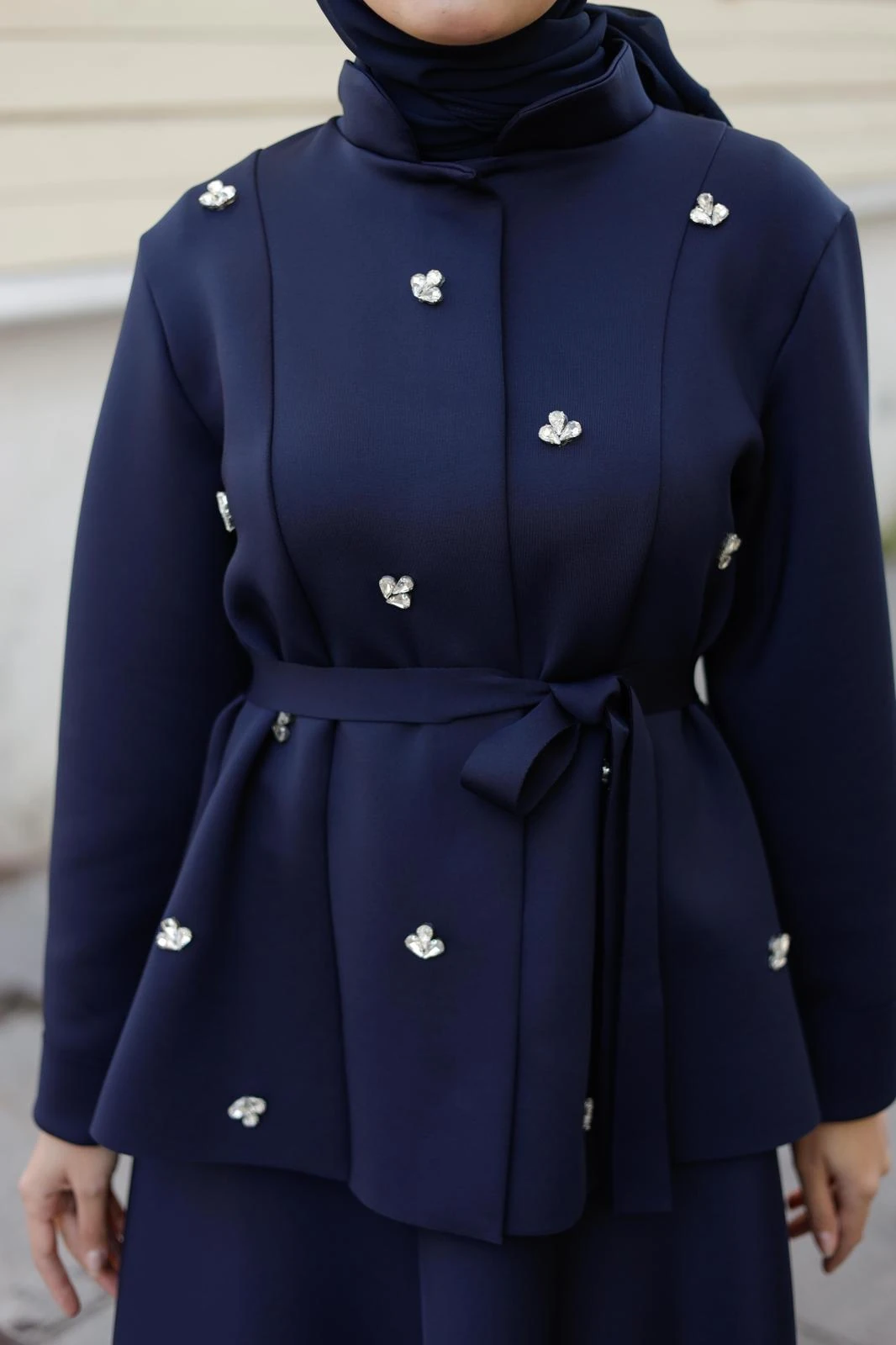 LACİVERT TAŞLI ETEK CEKET TAKIM