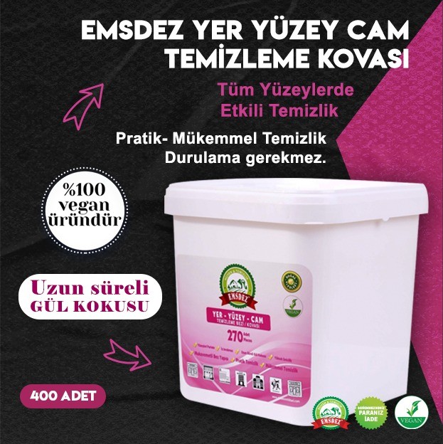 EMSDEZ YER-YÜZEY-CAM TEMİZLEME BEZİ 400Ad./KOVA