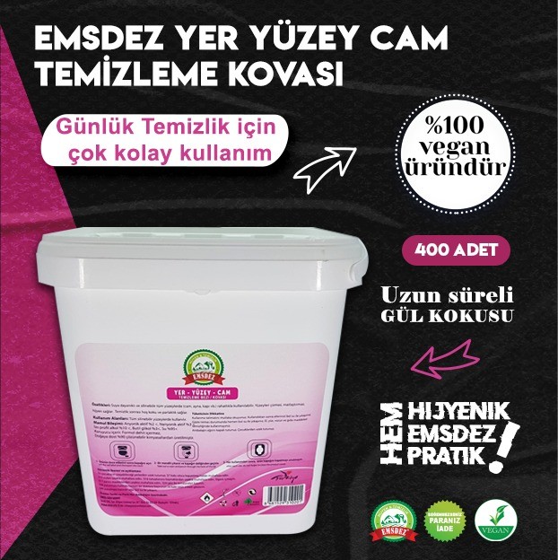 EMSDEZ YER-YÜZEY-CAM TEMİZLEME BEZİ 400Ad./KOVA