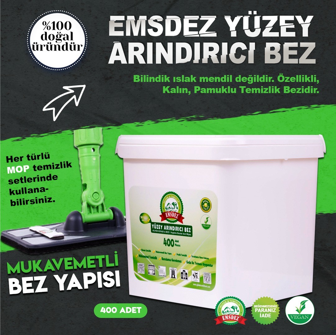 EMSDEZ YÜZEY ARINDIRICI BEZ 400Ad./KOVA