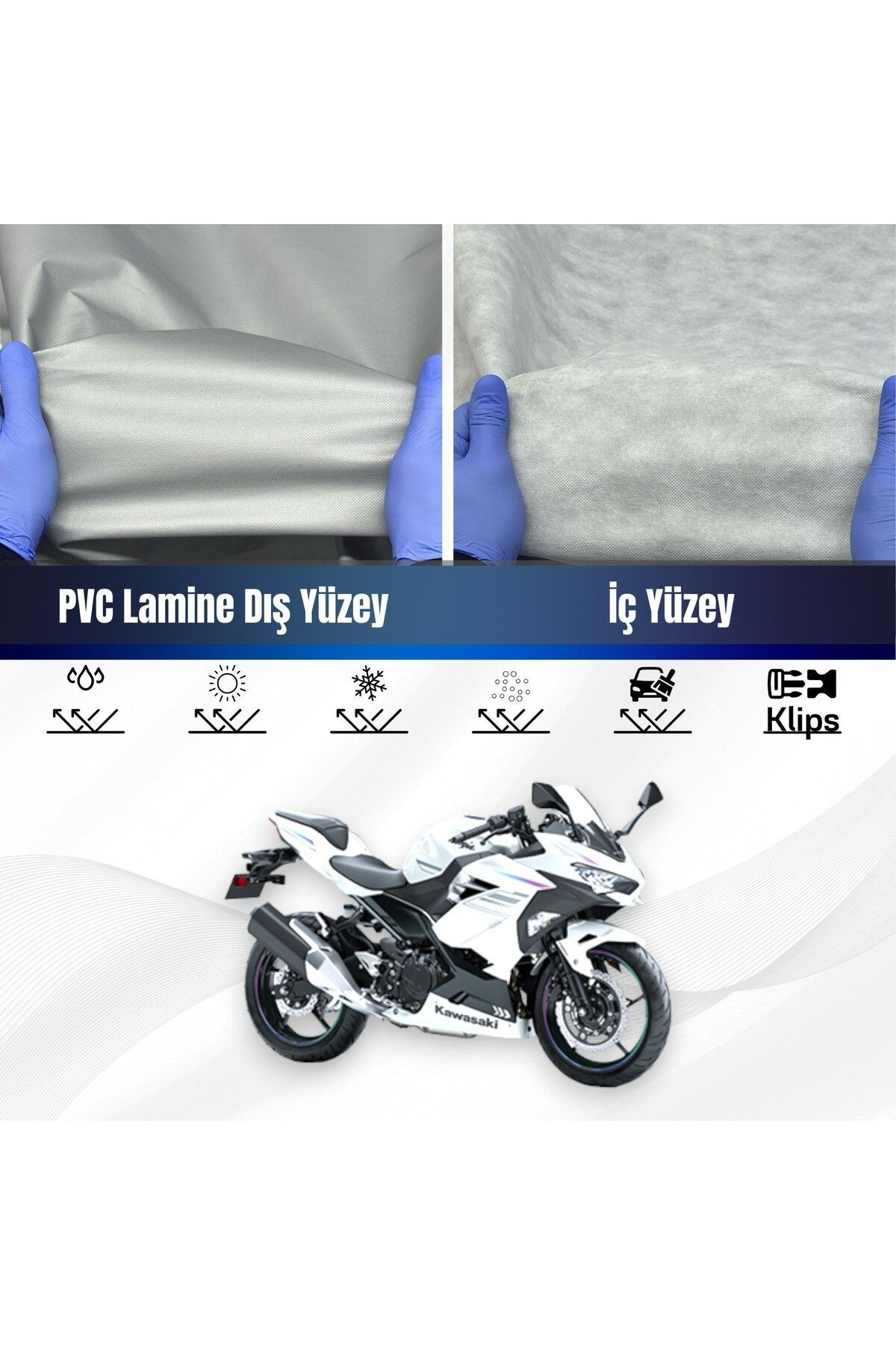Kawasaki Ninja 400 Su Geçirmez Motosiklet Branda 4 Mevsime Uygun Motor Branda