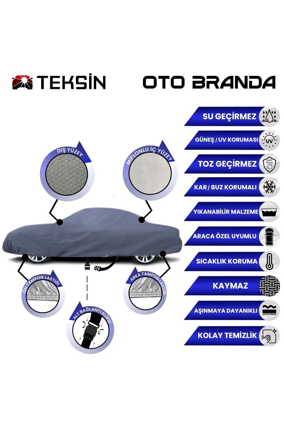 Volvo S40 2 (2004-2012) Araba Brandası Miflonlu Su Geçirmez Araba Brandası Uv Koruyuculu