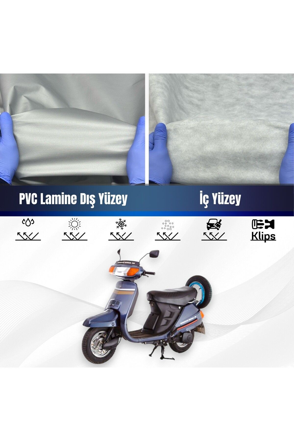 Honda Kinetic Dx Uyumlu Su Geçirmez Motosiklet Branda 4 Mevsime Uygun Motor Brandası