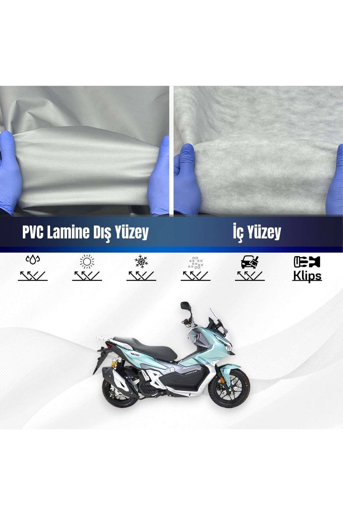 Rks Freccia 150 Uyumlu Su Geçirmez Motosiklet Branda 4 Mevsime Uygun Motor Brandası