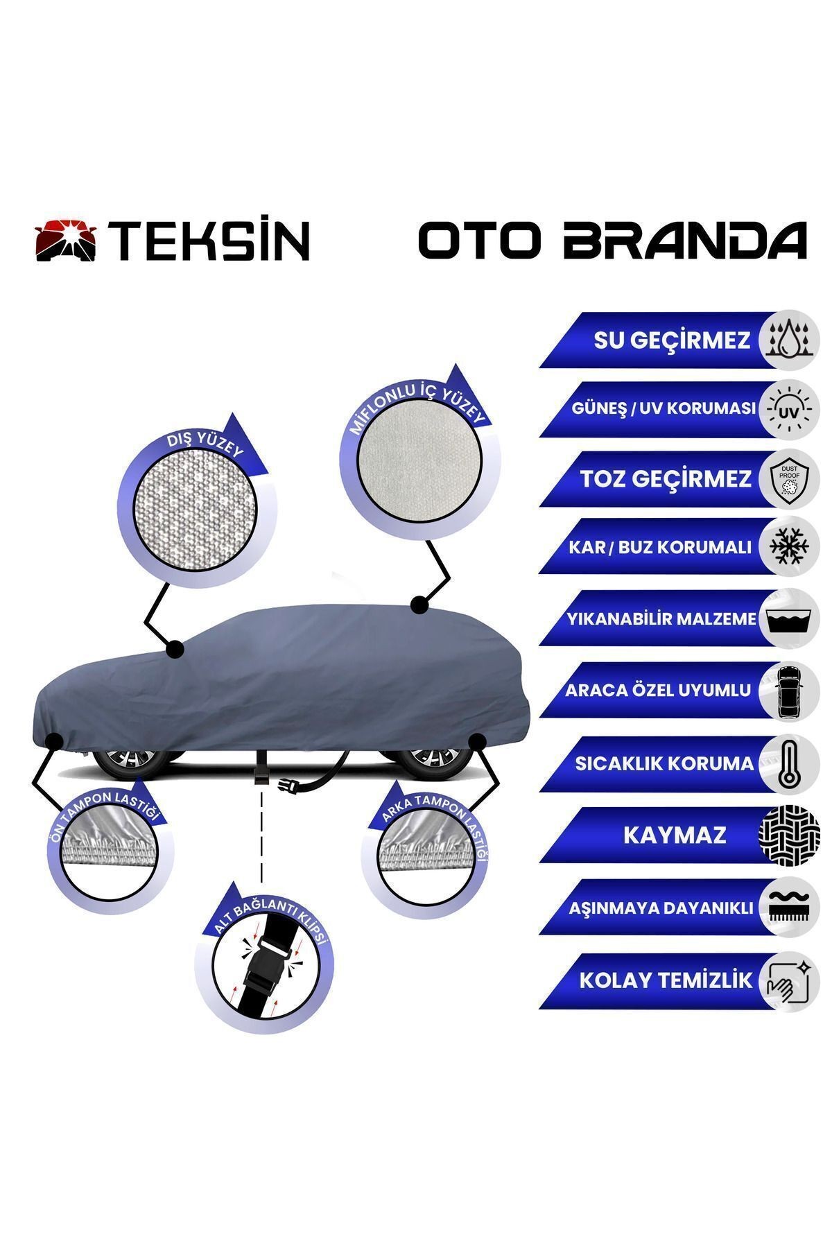 Universal Togg T10x 2023- Araba Brandası Miflonlu 4 Mevsim Oto Branda