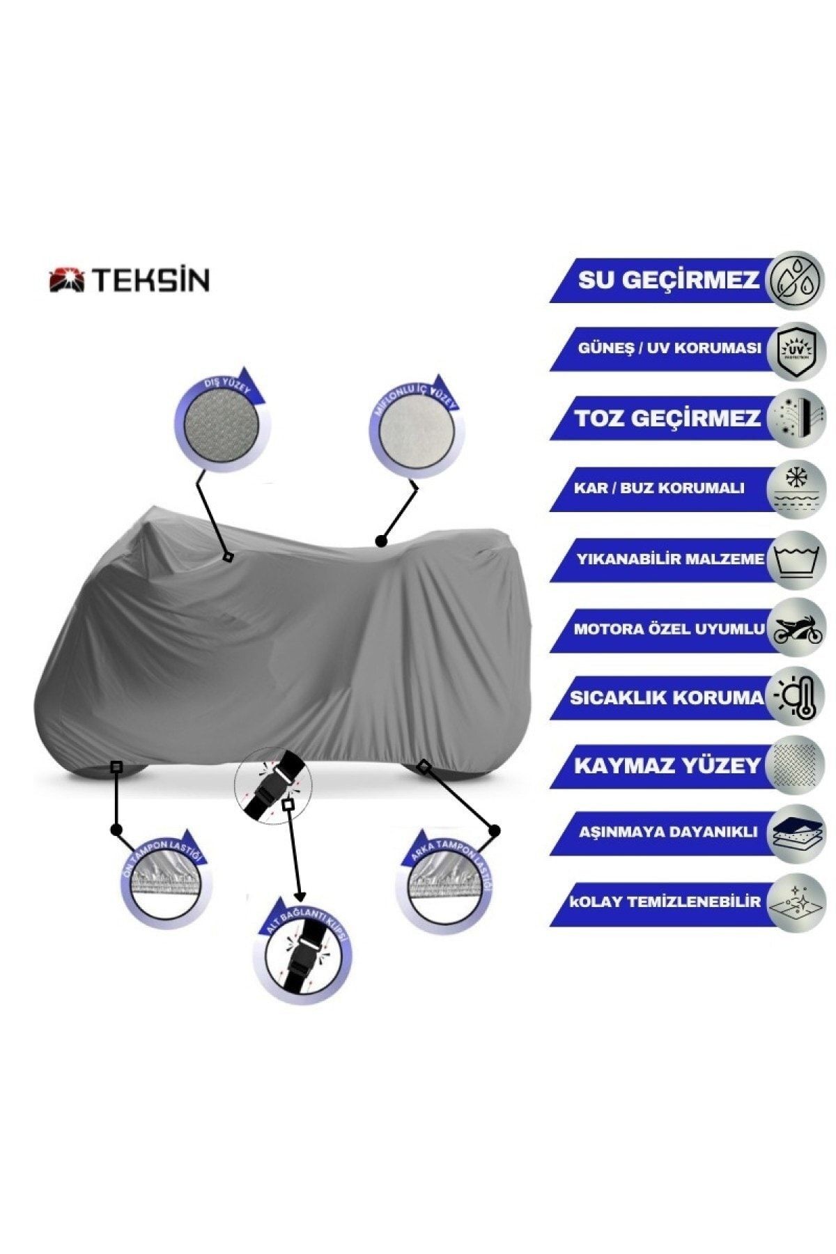 Kanuni Phantom Çantalı Motosiklet Branda Su Geçirmez Topcase Uyumlu Motor Branda