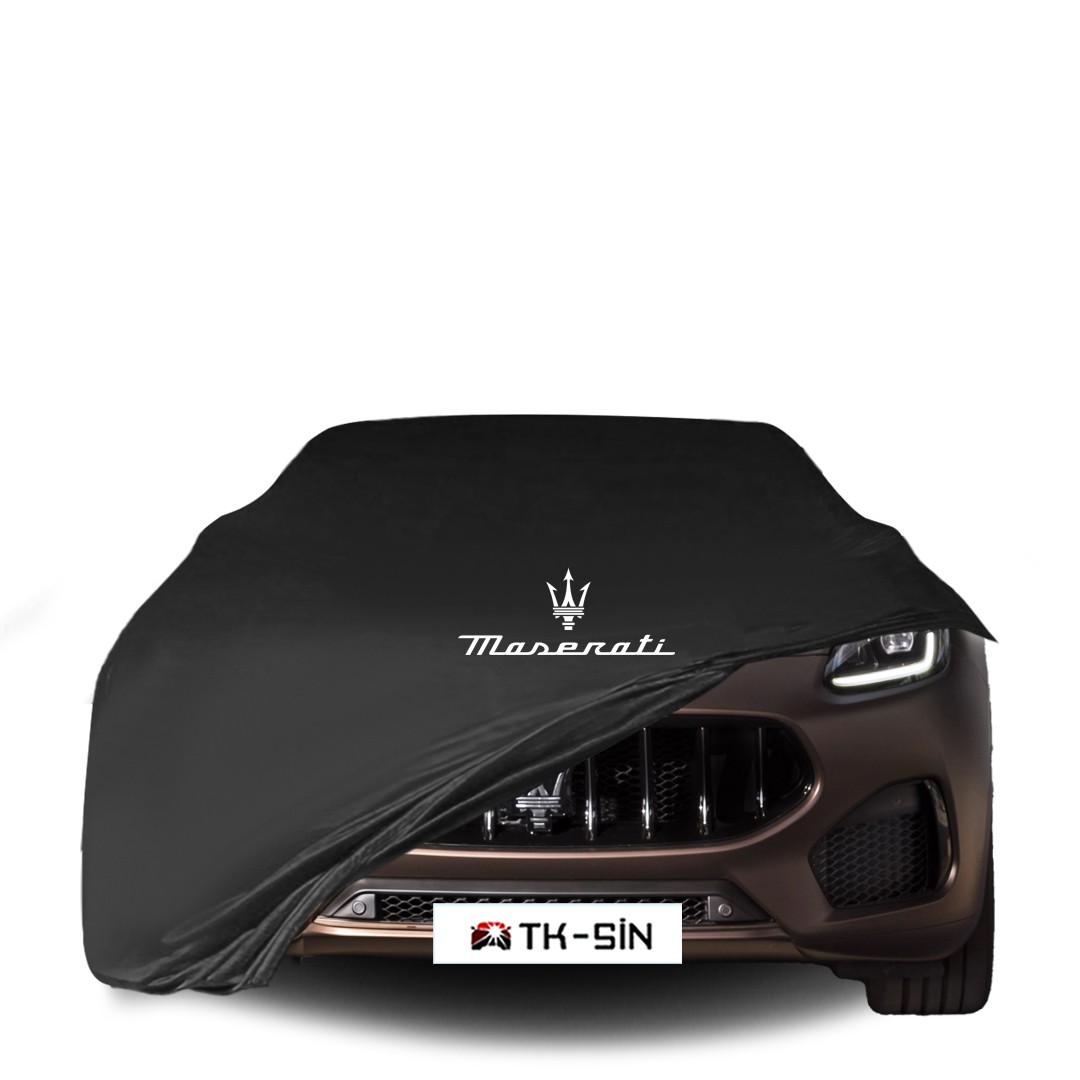 MASERATİ GRECALE Araba Brandası İç Mekan Kumaş Araba Brandası Logolu Oto Branda