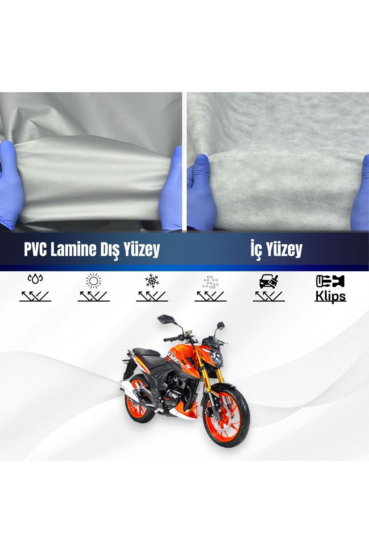 Rks Tnt 202 Uyumlu  Su Geçirmez Motosiklet Branda 4 Mevsime Uygun Motor Brandası