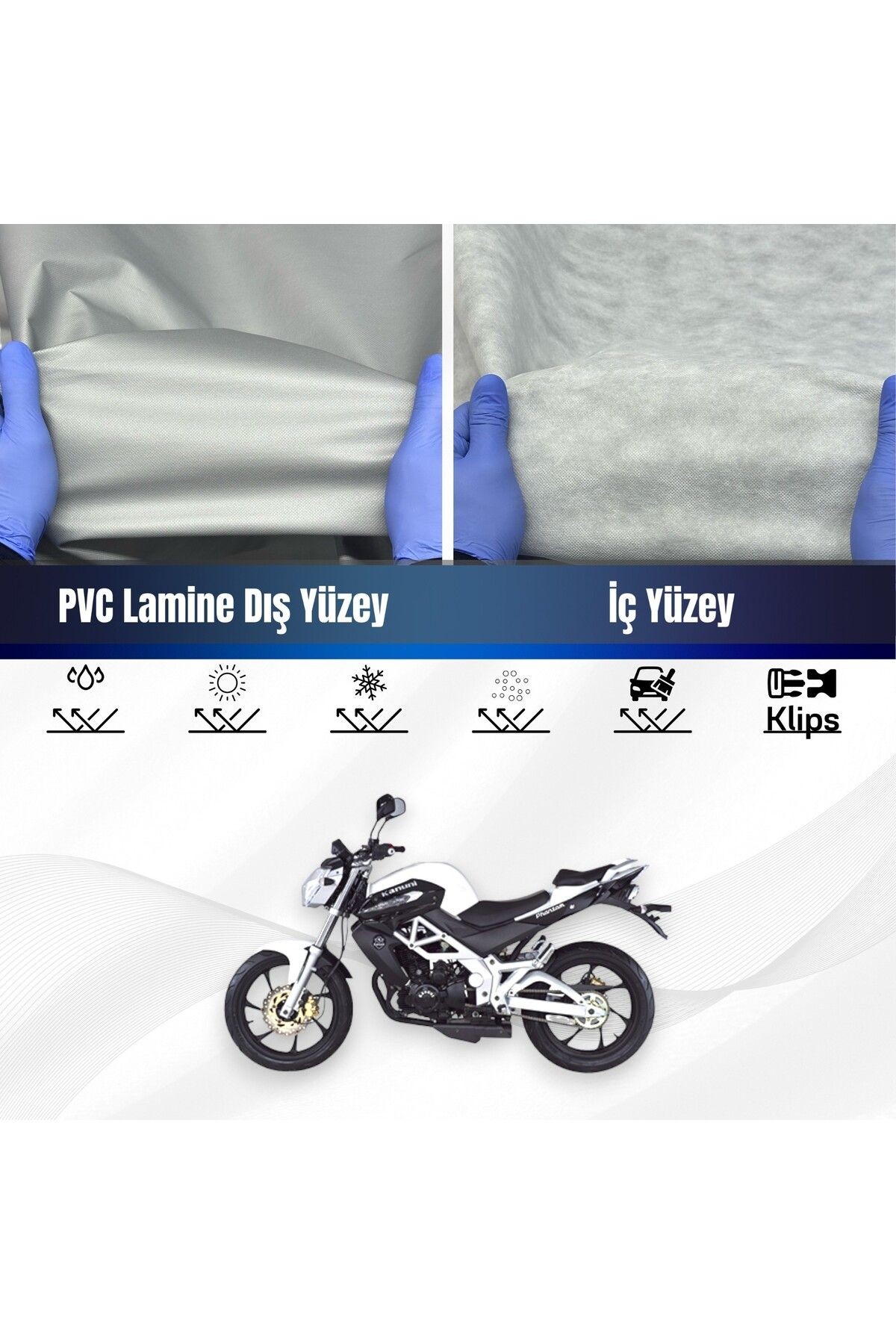 Kanuni Phantom 180 Su Geçirmez Motosiklet Branda 4 Mevsime Uygun Motor Branda