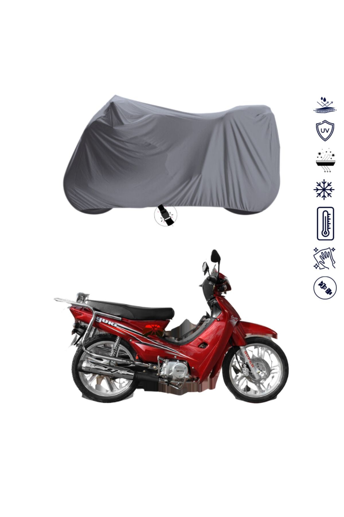 Yuki Yk 125 -Rex Motosiklet Brandası 4 Mevsim Su Geçirmez Motor Brandası