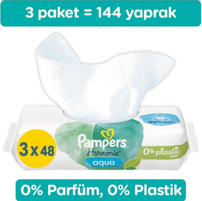 Prima Aqua Pure Islak Havlu Mendil 3lü 144 Yaprak ( 8525 )