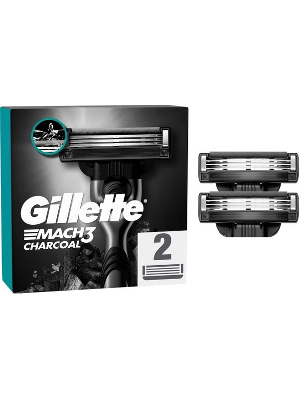 Gillette Mach3 Charcoal Yedek Tıraş Bıçağı 2'li