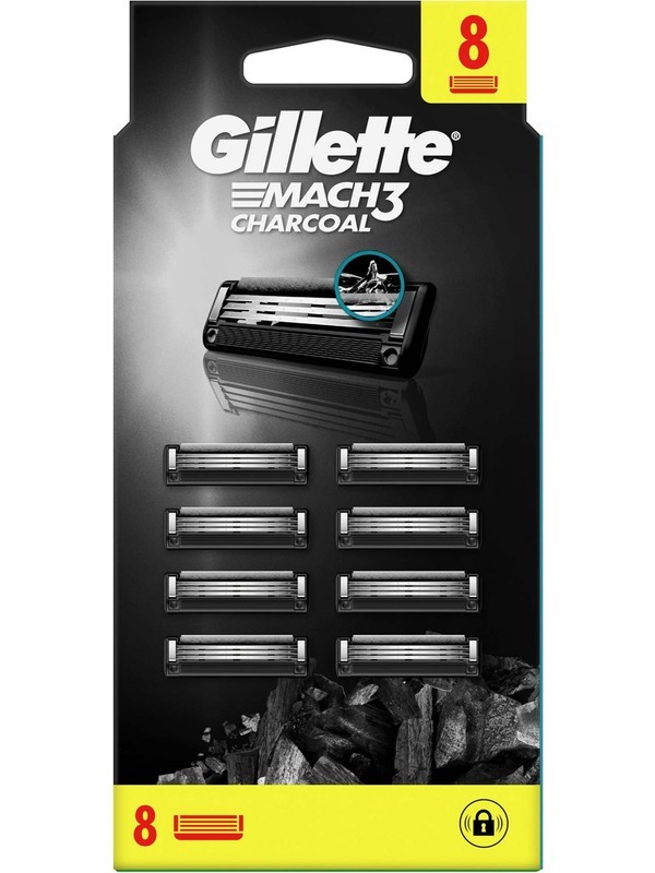 Gillette Mach3 Charcoal Avantajlı Yedek Tıraş Bıçağı 8'li