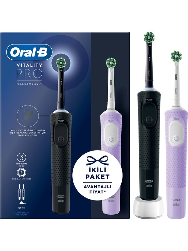 ORAL B ŞARJLI PRO 2Lİ LİLAC & BLACK ( 2241 )