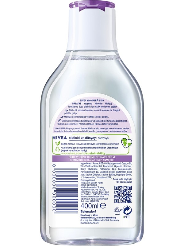 NİV.MAKYAJ TEM.SUYU HASSAS 400ML (3513)