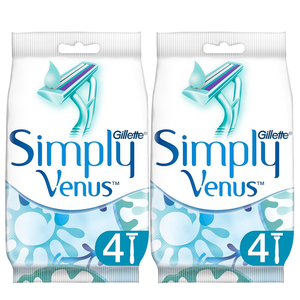 Gillette Simply Venus 2 Kullan At Kadın Tıraş Bıçağı 4'lü x 2 Paket