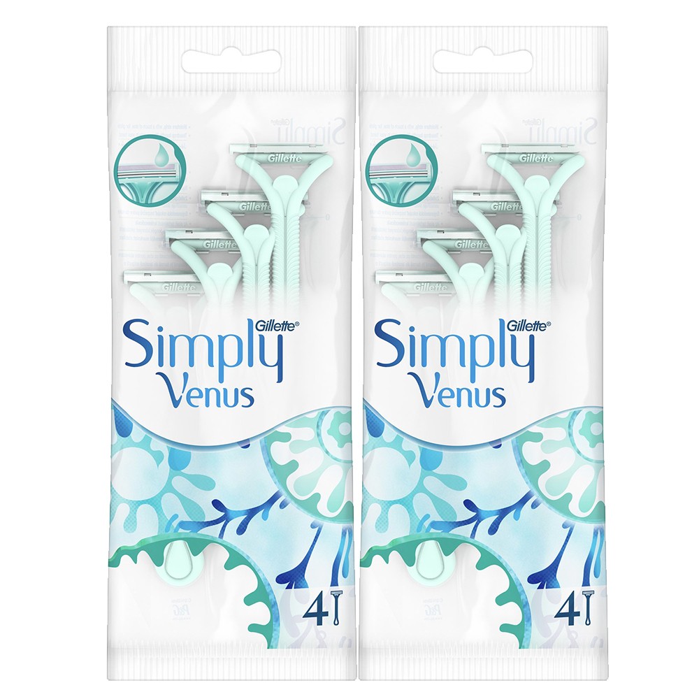 Gillette Simply Venus 2 Kullan At Kadın Tıraş Bıçağı 4'lü x 2 Paket