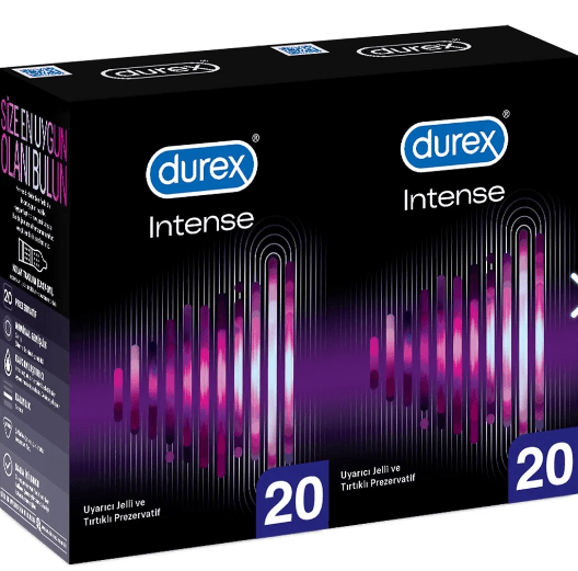 Durex Intense 40'lı Uyarıcı Jelli ve Tırtıklı Prezervatif